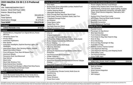 2023 Mazda CX-50 2.5 S Preferred Plus Package