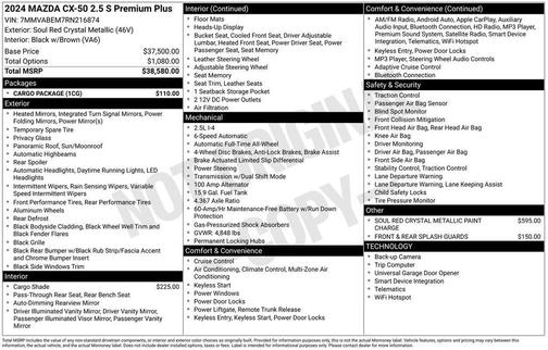 2024 Mazda CX-50 2.5 S Premium Plus Package