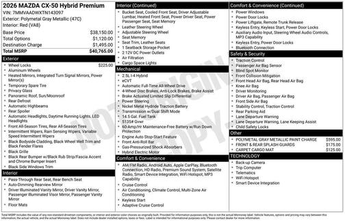 2026 Mazda CX-50 Hybrid Premium