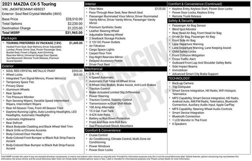 Soul Red Crystal Metallic 2021 Mazda CX-5 Touring