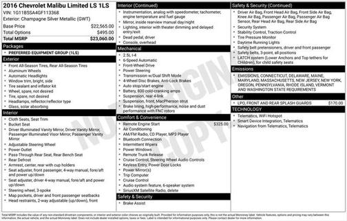 2016 Chevrolet Malibu Limited LS
