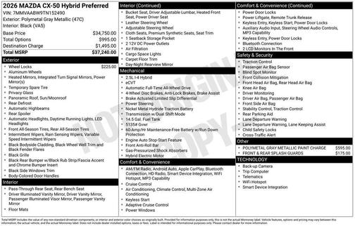 2026 Mazda CX-50 Hybrid Preferred