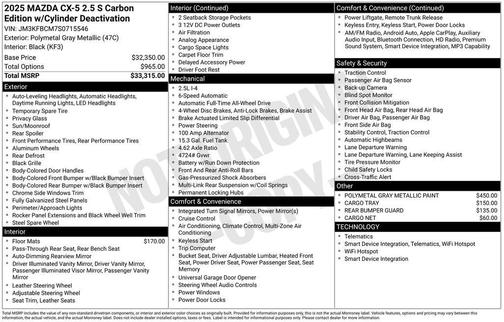 2025 Mazda CX-5 Carbon Edition