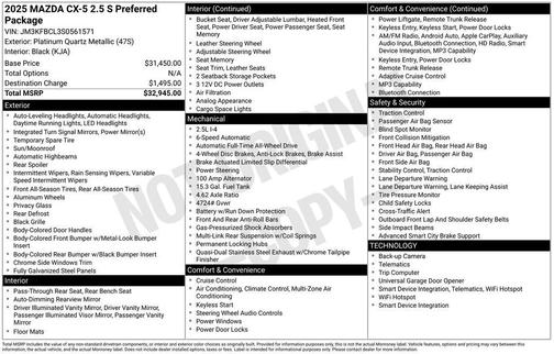 2025 Mazda CX-5 2.5 S Preferred Package