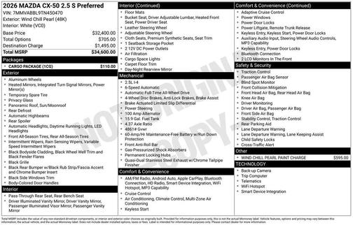 2026 Mazda CX-50 2.5 S Preferred Package