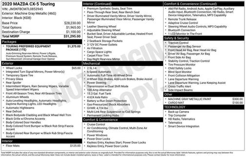 Machine Gray Metallic 2020 Mazda CX-5 Touring
