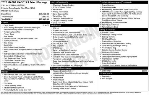 2025 Mazda CX-5 2.5 S Select