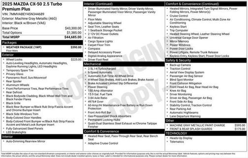 2025 Mazda CX-50 2.5 Turbo Premium Plus Package