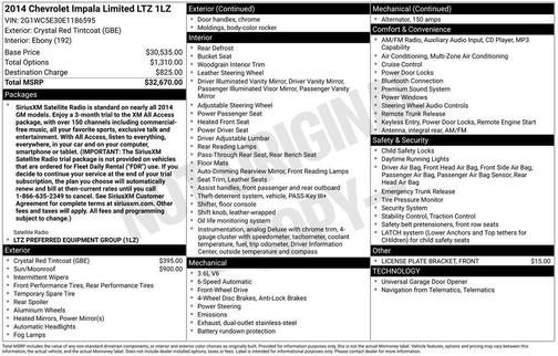 Crystal Red Tintcoat 2014 Chevrolet Impala Limited LTZ