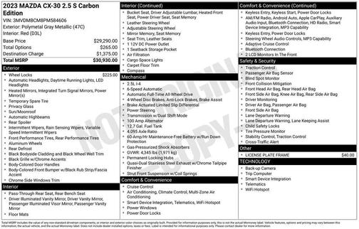 Polymetal Gray Metallic 2023 Mazda CX-30 2.5 S Carbon Edition