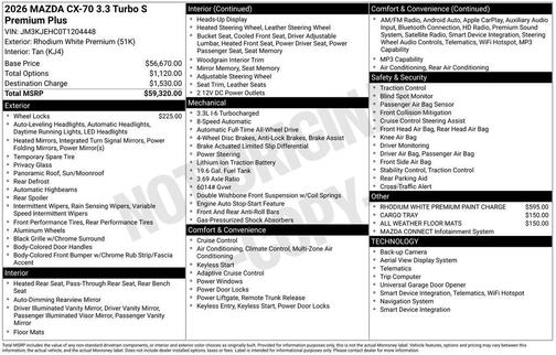 2026 Mazda CX-70 3.3 Turbo S Premium Plus