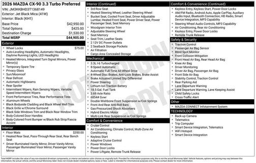 2026 Mazda CX-90 3.3 Turbo Preferred