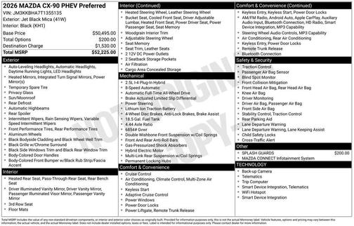 2026 Mazda CX-90 PHEV Preferred
