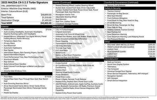 2025 Mazda CX-5 2.5 Turbo Signature
