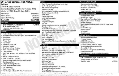 2015 Jeep Compass High Altitude