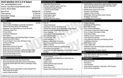 2023 Mazda CX-5 2.5 S Select Package