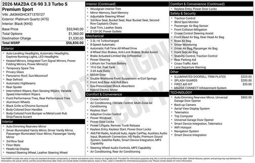 2026 Mazda CX-90 3.3 Turbo S Premium