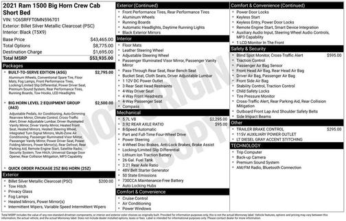 2021 RAM 1500 Big Horn/Lone Star