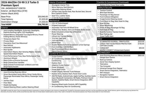 2026 Mazda CX-90 3.3 Turbo S Premium