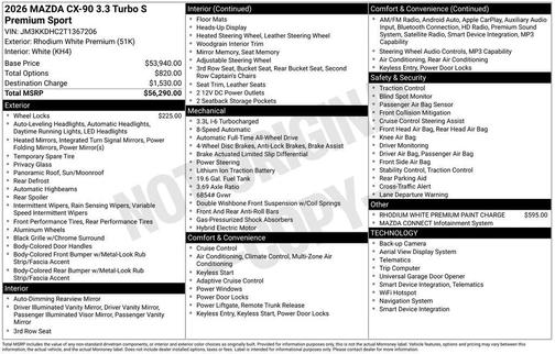 2026 Mazda CX-90 3.3 Turbo S Premium