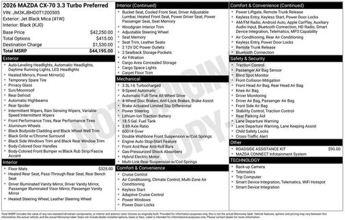 2026 Mazda CX-70 3.3 Turbo Preferred