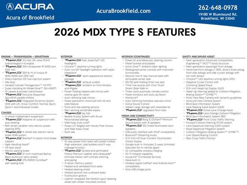 2026 Acura MDX Type S Advance Package