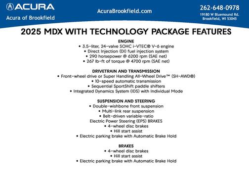 2025 Acura MDX Technology Package
