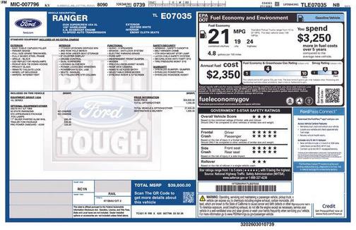 Oxford White 2026 Ford Ranger XL