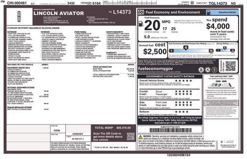 Pristine White Metallic Tri-Coat 2026 Lincoln Aviator Reserve AWD