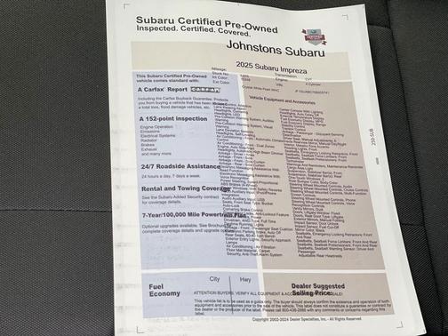 2025 Subaru Impreza Base