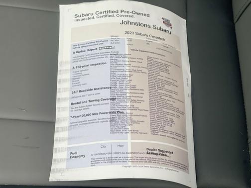 Black 2023 Subaru Crosstrek Sport