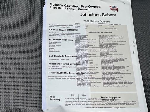 2022 Subaru Outback Premium