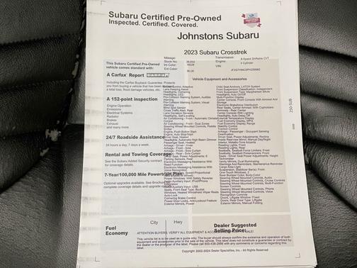 Blue 2023 Subaru Crosstrek Limited