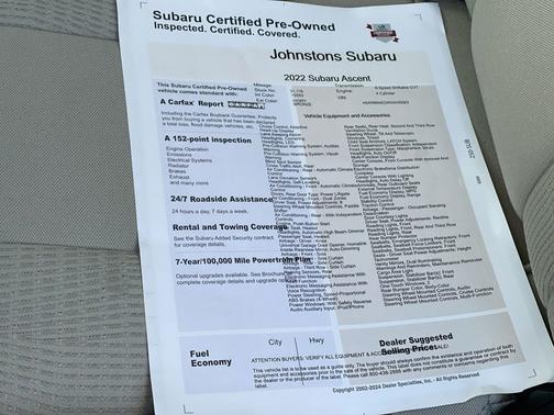 2022 Subaru Ascent Premium