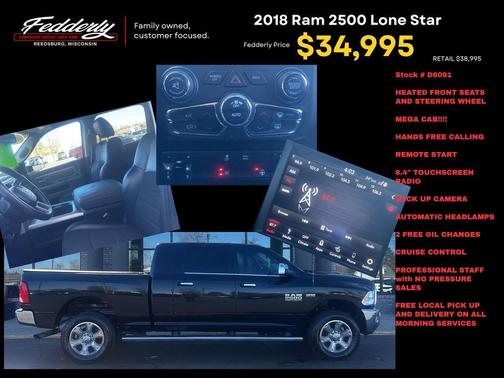 2018 RAM 2500 Lone Star Mega Cab 4x4 6'4' Box