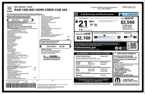 Granite Crystal Metallic Clearcoat 2023 RAM 1500 Big Horn/Lone Star