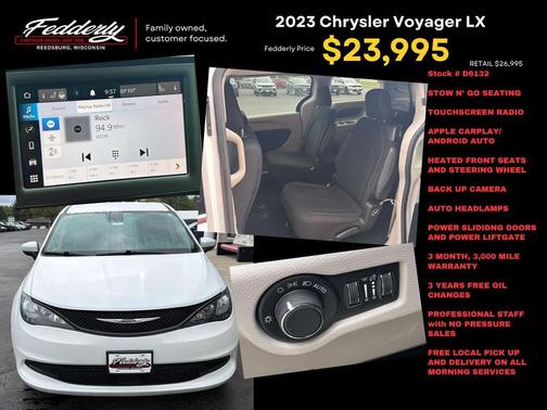Bright White Clearcoat 2023 Chrysler Voyager LX