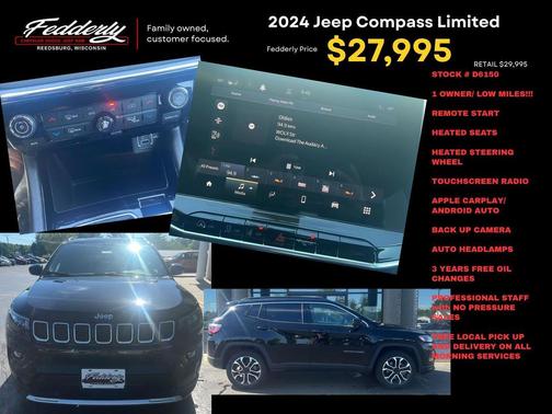 Diamond Black Crystal Pearlcoat 2024 Jeep Compass Limited