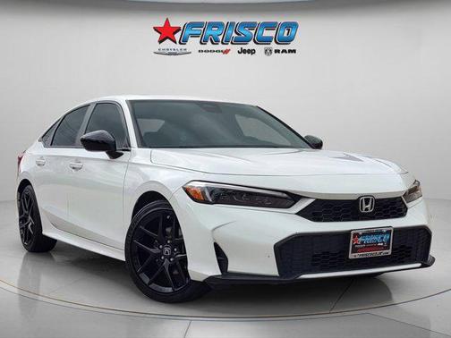 Platinum White Pearl 2025 Honda Civic Hybrid Sport