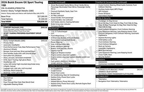 2026 Buick Encore GX Sport Touring