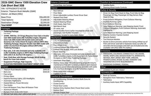 2026 GMC Sierra 1500 Elevation