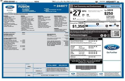 White 2017 Ford Fusion SE