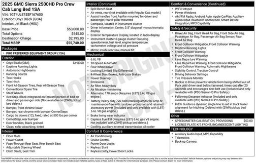 Onyx Black 2025 GMC Sierra 2500 Pro