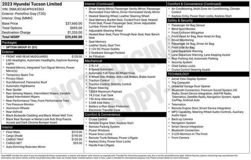 Gray 2023 Hyundai TUCSON Limited