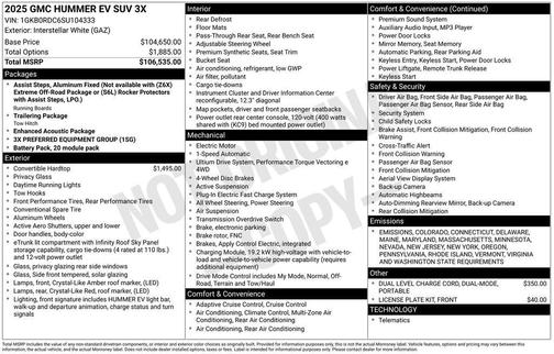 2025 GMC HUMMER EV SUV 3X