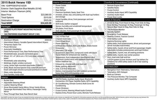 Blue 2015 Buick Verano Base
