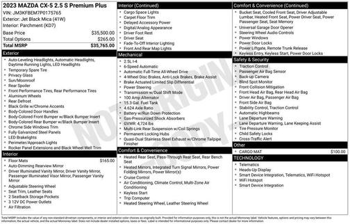 2023 Mazda CX-5 2.5 S Premium Plus Package