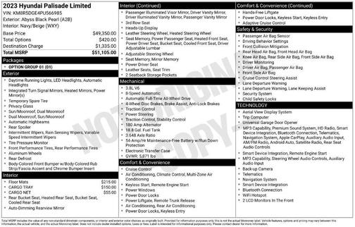 Black 2023 Hyundai PALISADE Limited