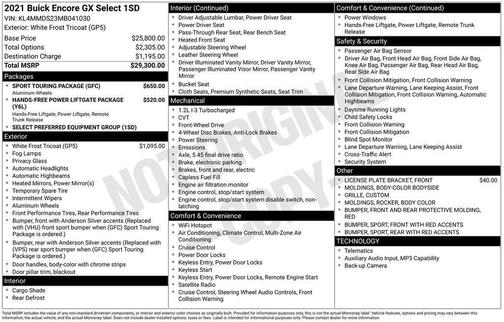 White 2021 Buick Encore GX Select