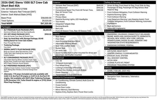 2026 GMC Sierra 1500 SLT